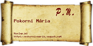 Pokorni Mária névjegykártya